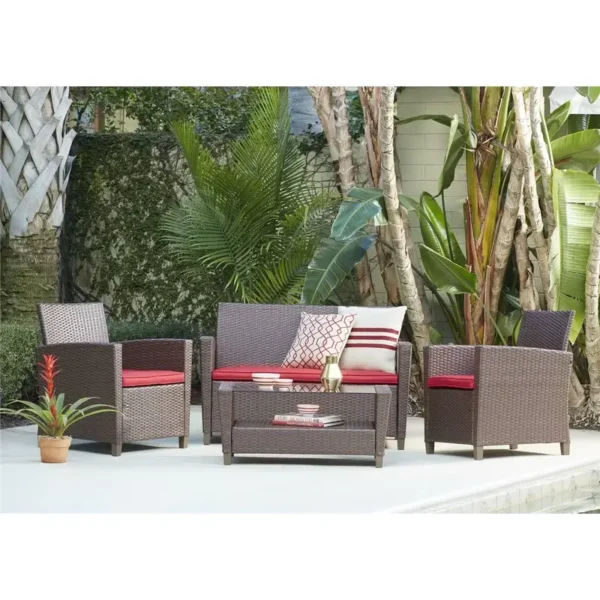 4 Person Garden Lounge Set with Cushions