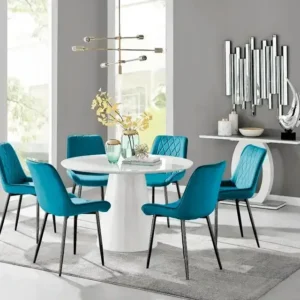 Dining Table Set & Luxury Velvet Dining Chairs