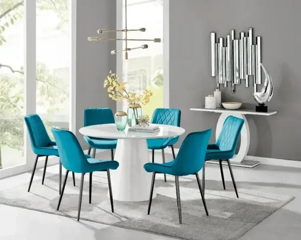 Dining Table Set & Luxury Velvet Dining Chairs