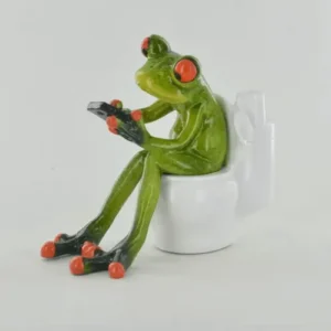 Playful Green Frog Figurine